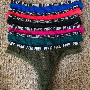 PINK lace thong set